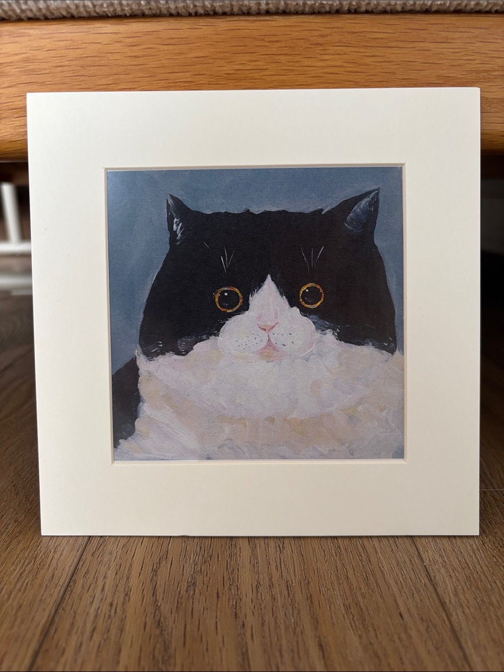Original Cat Portrait Wall Art Print - White Mat